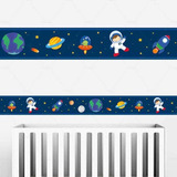 Kit 5 Faixas Adesivas Quarto Infantil Menino Astronauta