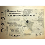 Avianca Aviación Antiguo Aviso Publicitario De 1956