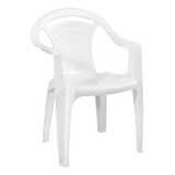 Silla Plastica Con Brazo Para Adulto Ligera Apilable Color Blanco