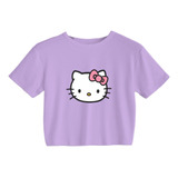 Crop Top Lila - Hello Kitty Cara - Sanrio Kawaii
