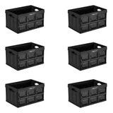 6 Cajas Almacenaje Plegable Apilable 45.4l