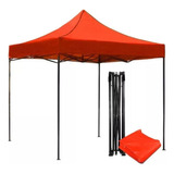 Carpa Toldo Jardín Plegable 3x3m Exterior Impermeable Color Rojo