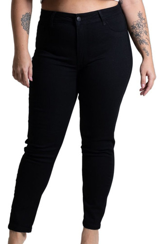 Calca Jeans Plus Size Feminina Sawary Cintura Alta Com Lycra