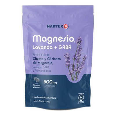 Magnesio En Polvo 150g Nartex Wellness Sabor Mora Azul Con Citrato, Glicinato, GABA Y Lavanda Suplemento Relajante Natural Para Estrés, Sueño Y Sistema Nervioso | MercadoLibre