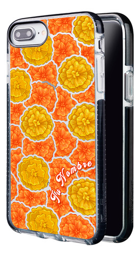 Funda Para iPhone  Flores Cempasúchil Con Nombre Para Mujer