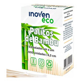 Palito De Dente Bambu Natural Embalados Um A Um Caixinha Eco