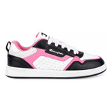 Tenis Casual Champion Lore Blanco Con Negro Para Junior