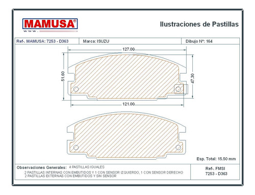 Pastillas De Frenos Jbk 7253=7347 Passport, Luv, Trooper Ii Foto 2