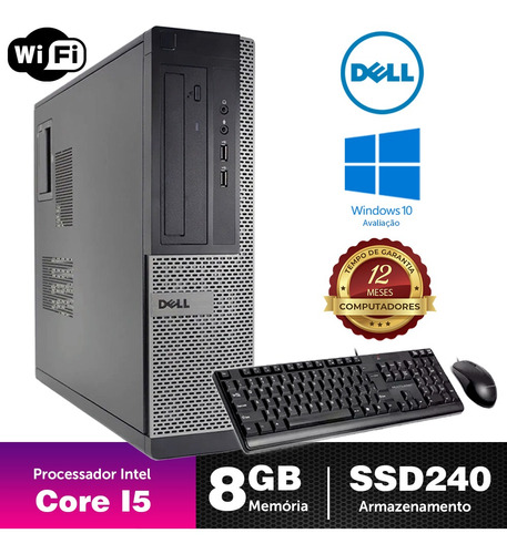 Desktop Barato Dell Optiplex Core I5 2g 8gb Ddr3 Ssd 240gb