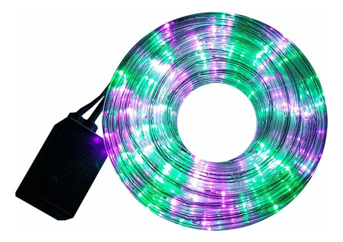 Manguera Led Navideña Verde Morado 10m Exterior Mare