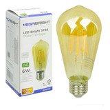 Pack X3 Ampolleta Led Vintage, Luz Calida, 6w, Megabright