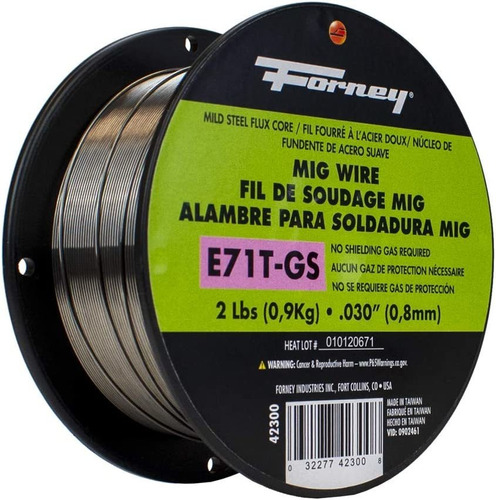 Alambre De Soldadura Forney, Flux Core Mig, 0,9 Kg, 0,8 Mm