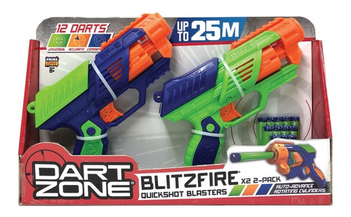 Pistola Lanza Dardos Dart Zone Blitz Fire Pack X 2 + Dardos
