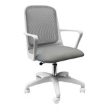 Silla Oficina Ergónomica Escritorio Fresa Blanca Base Pvc