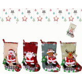 4 Calcetines Navideños, Calcetines De Chimenea De Navidad (1