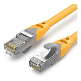 Cable De Red Vention Cat6a Certificado - 5 Metros Amarillo - Premium Patch Cord - Blindado Sstp Rj45 Ethernet Servidores 10gbps - 500 Mhz - 100% Cobre - Ibhyj