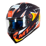 Casco Moto Mt Revenge 2 Acosta A37 Azul Brillo Integral Dafy