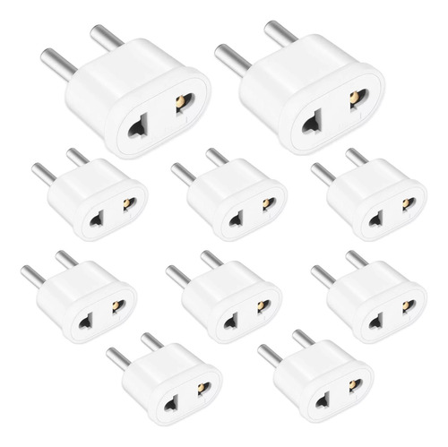 10adaptador Enchufe Europeo Americano A Nacional 250v -1500w