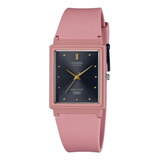 Relógio Casio Feminino Analógico Original Mq-38uc Correia Rosa Bisel Rosa Fundo Preto