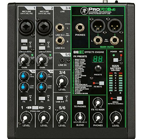 Mackie Profxv3 Series, 6-channel Professional Effects Mixer