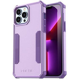 Funda Protectora Para iPhone 13 Pro Doble Capa Morado