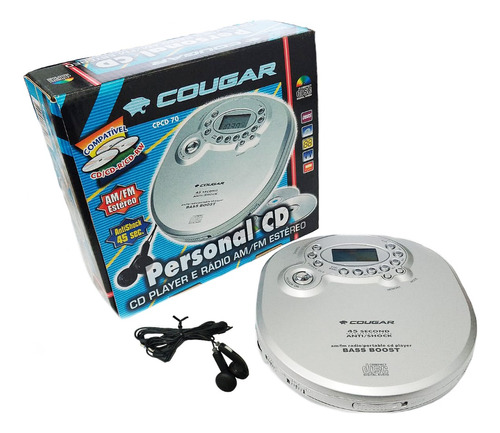 Disc Man - Cd Player E Radio Am/fm Portátil Cougar Cpcd-70