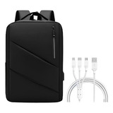 Mochila Executiva Cinza Impermeável Notebook 15.6 Reforçada Cor Preto Desenho Do Tecido Liso