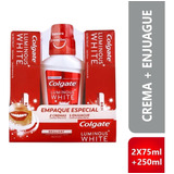 Crema Dental Colgate Luminous White 2 Unidades + Enjuague 