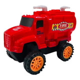 Camion De Bombero Vehiculo Rojo Pullback 13cm En Burbuja