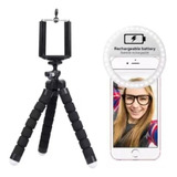 Flash Led Selfie Aro Luz Led + Mini Tripode Flexible Celular