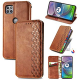 Funda Cartera Para Motorola Moto One 5g Ace Cafe Piel Si - 1