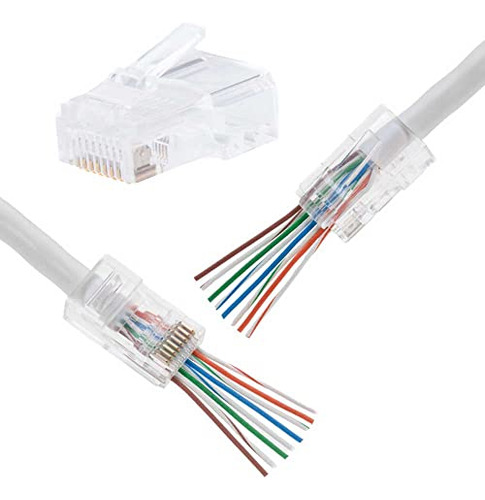 Conector Rj45 Pass Through Cat6 Utp 8p8c (50 Unidades)