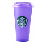 Vaso Reusable Starbucks Morado Que Cambia De Color