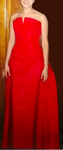Vestido Noche Coquette Corset  Rojo Strapless
