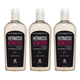 Pack Shampoo Hermoso Remedio ® Crecimiento Acelerado Anticaida Reparador Hidratante Anti Frizz Para Mujer 250ml Por 3 Unidades