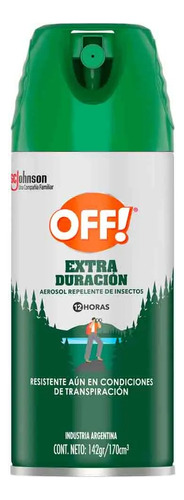 Repelente Mosquitos Off Extra Duración Verde 170 Ml