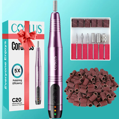COSLUS C20 Drill Unas Inalámbrico – Drill\u002FEsmeril\u002FPulidor de Uñas, Kit 6 Puntas, Cuerpo de Metal Duradero, 20000 RPM, Velocidad Ajustable, Herramienta Profesional de Lijado para Manicura | Envío gratis