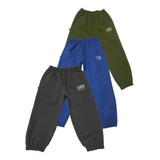 Pack X 3 Pantalon Con Puño De Friza Algodón Niños Nena Varon