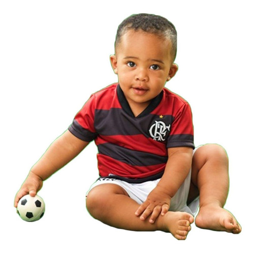 Camisa  Infantil Flamengo Torcida Baby+ Calção Micro Dry +nf