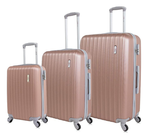 Conjunto De Malas De Viagem P, M E G Londres Swiss Move Rose