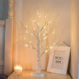 Arbol Artificial Blanco Luces Led Integradas 60x10cm 1 Pieza