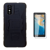 Mica + Funda Uso Rudo + Clip Para Zte Blade L9