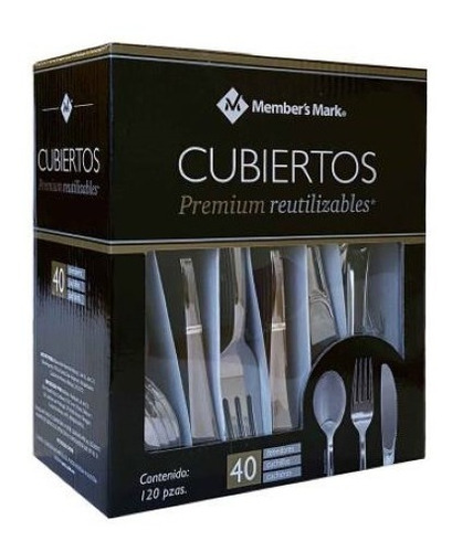 120 Cubiertos Premium Reutilizables Desechables Members Mark