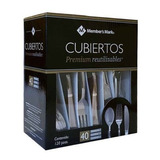 120 Cubiertos Premium Reutilizables Desechables Members Mark