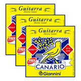 Kit 3 Encordoamento Canário Para Guitarra 010 Gesgt10