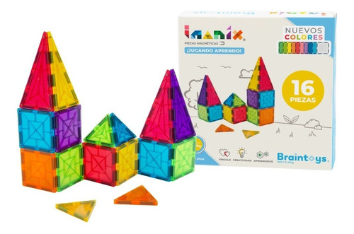 Juego Bloques Magnéticos Braintoys Imanix Starter 16 Piezas 