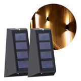 Aplique Exterior Bidireccional Panel Solar Luz Calida X2