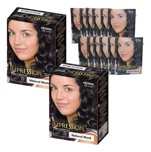 Henna Natural Tinte Cabello 12 Sobres Sin Amoníaco 8 Colores