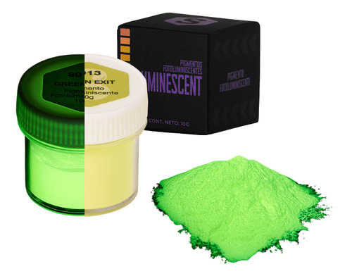 Pigmento Fosforescente Fluo Green Para Resina X 10 Gramos 