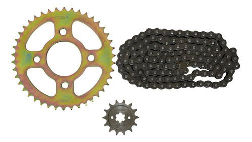 Kit Arrastre Moto Bajaj Boxer 150 Bm Sprocket Piñon Cadena